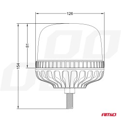 Výstražný maják W25sb na skrutke R65 R10 24LED 12/24V IP66
