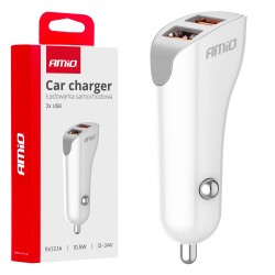 Nabíjačka do auta 2x USB-A 2.1A 12/24V AMiO-03874