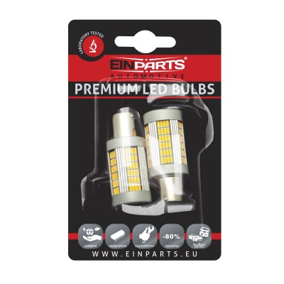 EPL159 P21W LED žiarovky (135 x SMD 4014) oranžová CANBUS