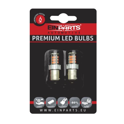 EPL186 P21W LED žiarovky (30 x SMD 3020) červená CANBUS 12/24V