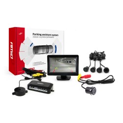 Parkovací asistent TFT01 4,3" s kamerou HD-307-IR 4-senzorové čierne "GOLD"