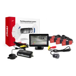 Parkovací asistent TFT01 4,3" s kamerou HD-307-IR 4-senzorové čierne vnútorné