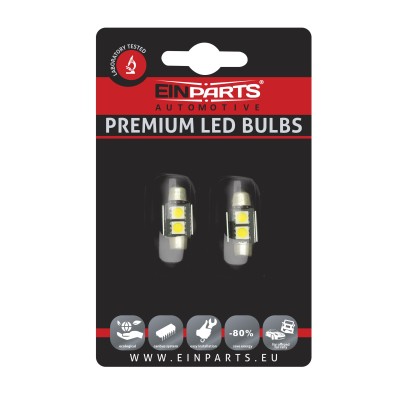 EPL02 C5W LED žiarovky 1W (2 x SMD 5050) 32mm 6000K CANBUS
