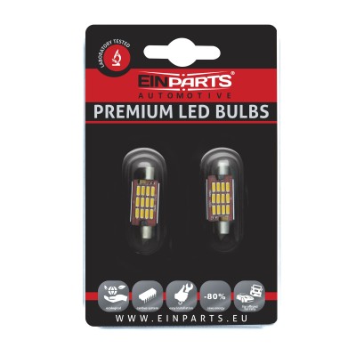 EPL53 C5W LED žiarovky (12 x SMD 4014) 36mm 3000K CANBUS