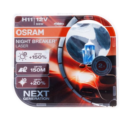O64211NL-HCB H11 Halogénové žiarovky 55W (OSRAM Night Breaker® Laser) 3200K