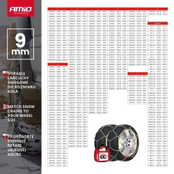 Snehové reťaze Ö-Norm 9mm + NYLON BAG KN130