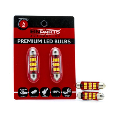 EPL308 C10W LED žiarovky (12 x SMD 4014) 42mm 5000K CANBUS 12/24V