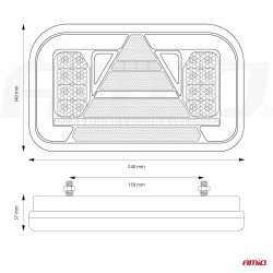 Svetlo zadné združené LED dynamické ĽAVÉ RCL-03-L