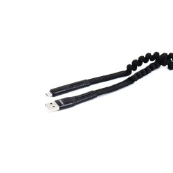 Pružinový kábel USB+microUSB 1.2m FullLINK UC-12