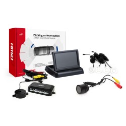 Parkovací asistent TFT02 4,3" s kamerou HD-301-IR, 4-senzorové, biele