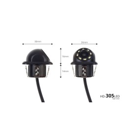 Parkovací asistent TFT02 4,3" s kamerou HD-305-LED 4-senzorové, biele