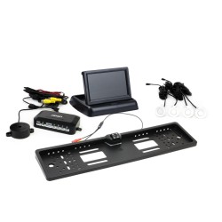 Parkovací asistent TFT02 4,3" s kamerou HD-402-LED 4-senzorové, biele