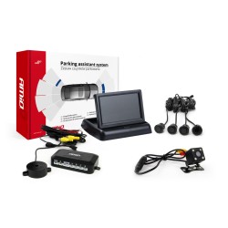 Parkovací asistent TFT02 4,3" s kamerou HD-315-LED 4-senzorové, čierne "GOLD"
