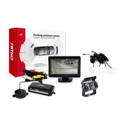 Parkovací asistent TFT01 4,3" s kamerou HD-501-IR 4-senzorové, biele