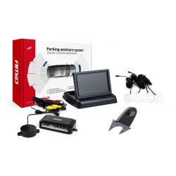 Parkovací asistent TFT02 4,3" s kamerou HD-502-IR 4-senzorové, biele