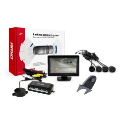 Parkovací asistent TFT01 4,3” s kamerou HD-502-IR 4-senzorové, čierne
