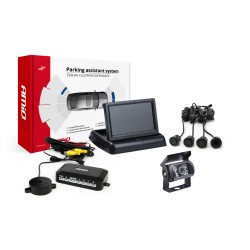Parkovací asistent TFT02 4,3" s kamerou HD-501-IR 4-senzorové, čierne "GOLD"