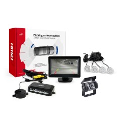 Parkovací asistent TFT01 4,3" s kamerou HD-501-IR 4-senzorové, strieborné