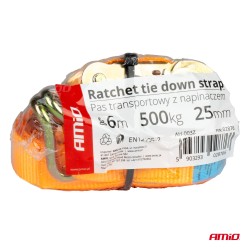 Upínací popruh s račňou 500kg 25mm 6m BELT-08