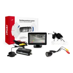 Parkovací asistent TFT01 4,3" s kamerou HD-301-IR , 4-senzorové, biele